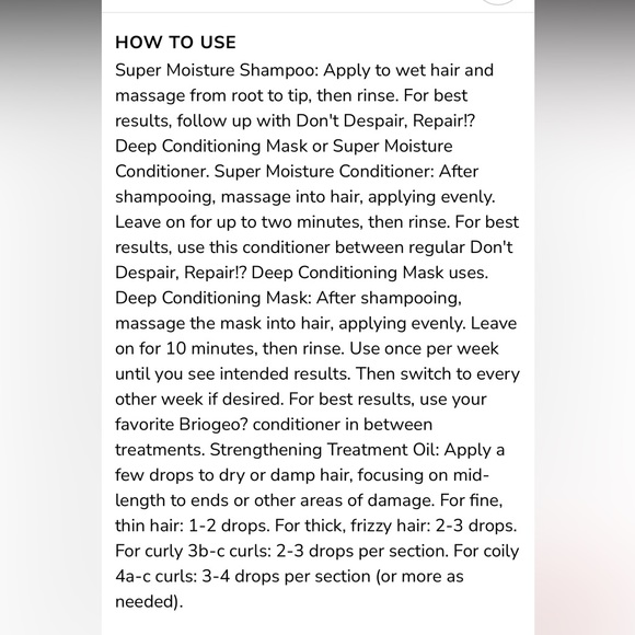 BRIOGEO
Don't Despair, Repair!™ Strengthen + Repair Hair Care Minis - Picture 6 of 6